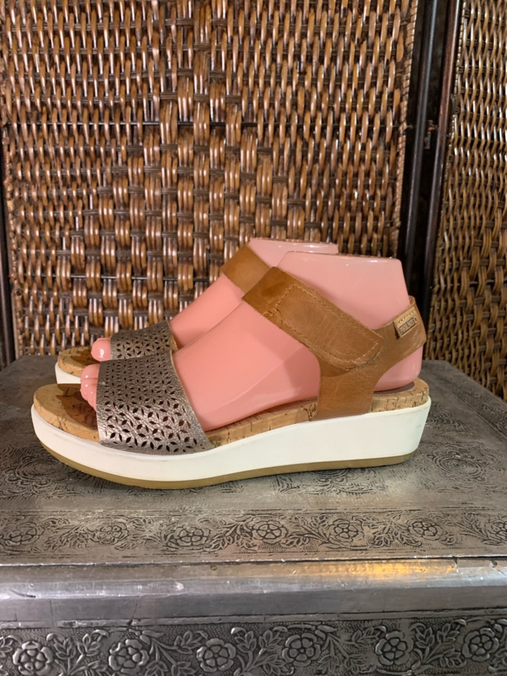 Pikolinos Leather Strap Platform Sandals Size 38